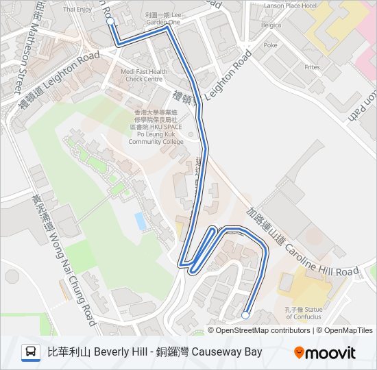 巴士HR51的線路圖