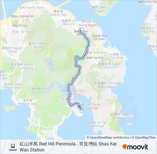 HR58 bus Line Map