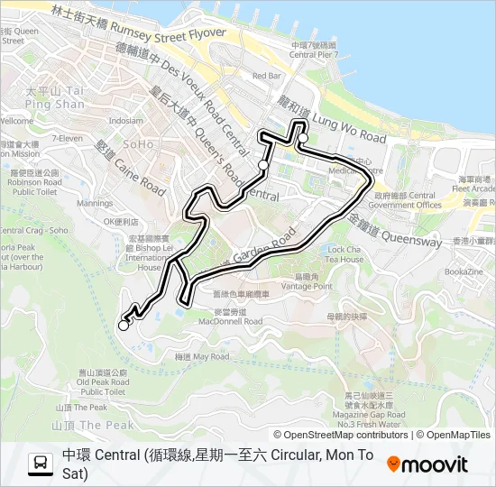 巴士HR71的線路圖