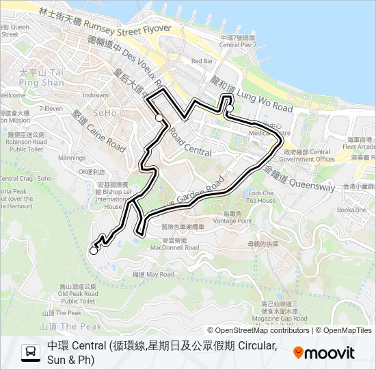 巴士HR71的線路圖