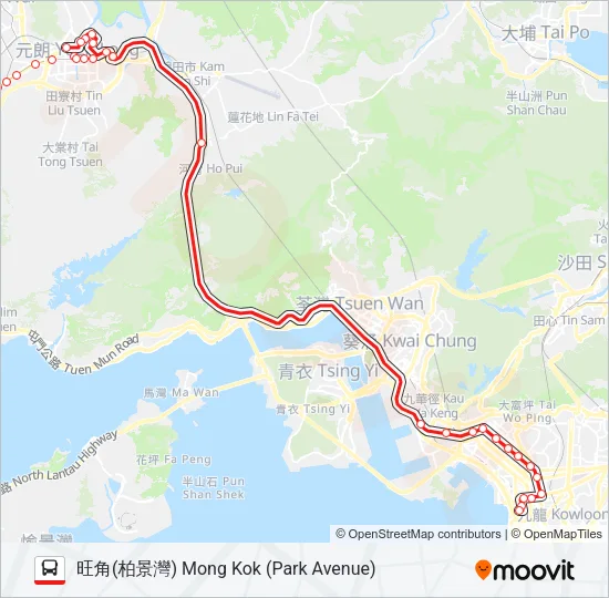68X Bus Line Map