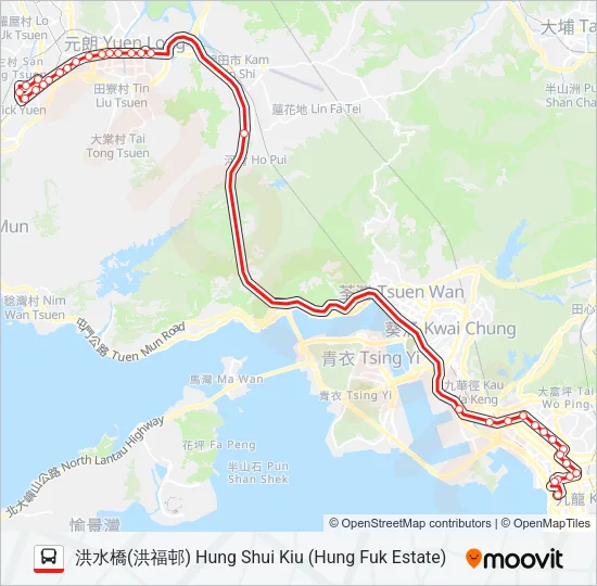 68X Bus Line Map