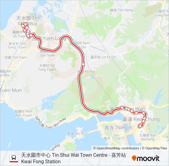 巴士69M的線路圖