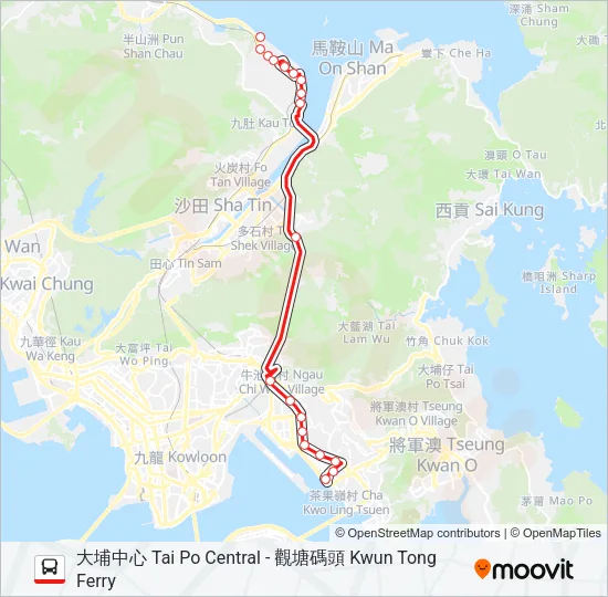 74P Bus Line Map