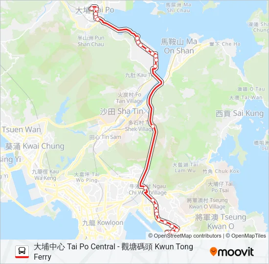 74P Bus Line Map