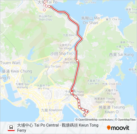 74X Bus Line Map