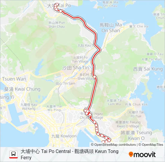 74X Bus Line Map