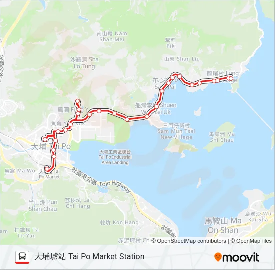 72C Bus Line Map