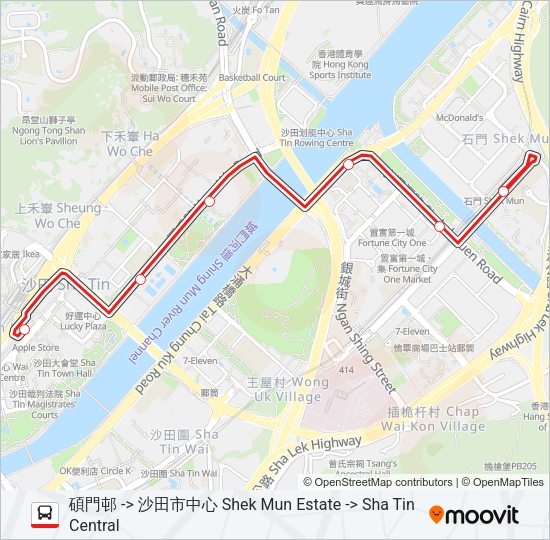 巴士83K的線路圖