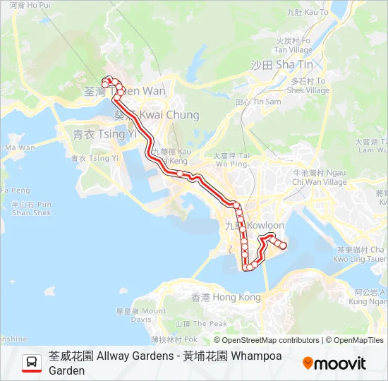 230X Bus Line Map