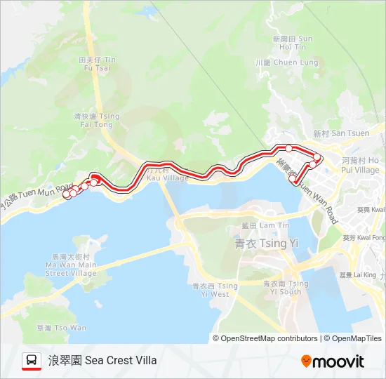 234A Bus Line Map