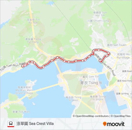 234B Bus Line Map