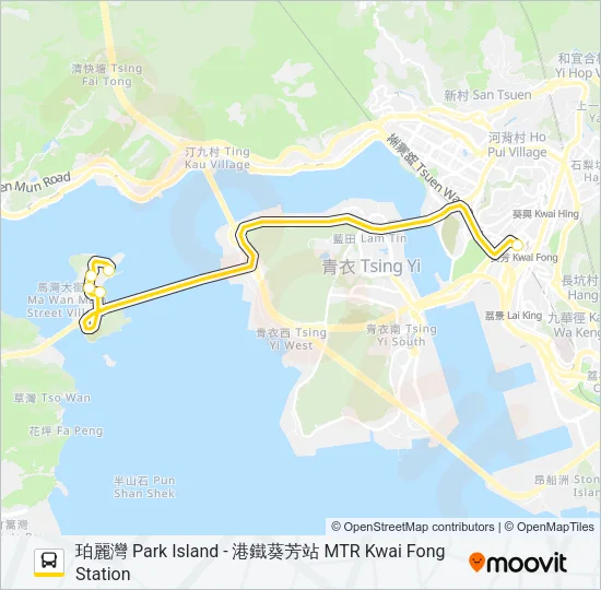 NR332 Bus Line Map