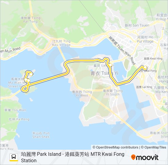 巴士NR332的線路圖