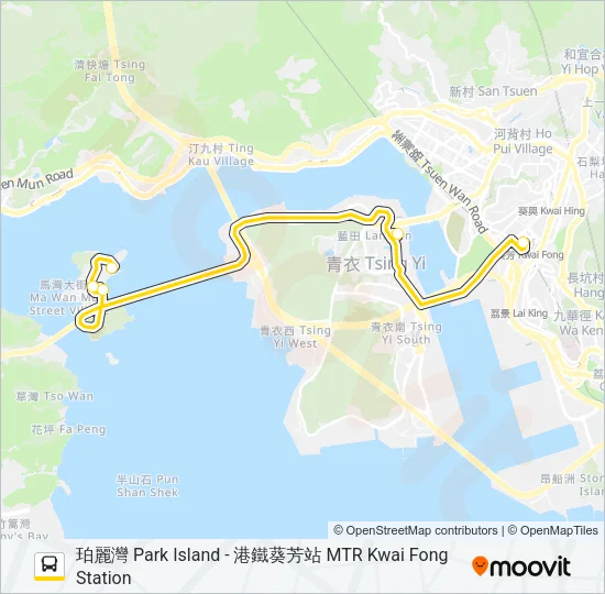 NR332 Bus Line Map