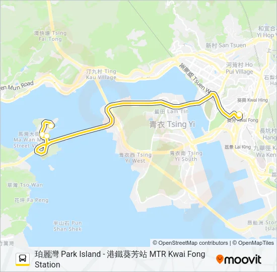 NR332 Bus Line Map