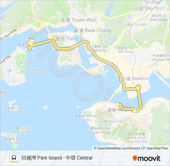 巴士NR338的線路圖