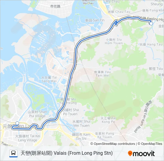 巴士NR115的線路圖