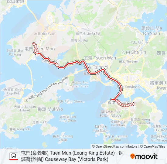 961S Bus Line Map