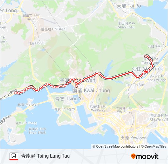 巴士48P的線路圖