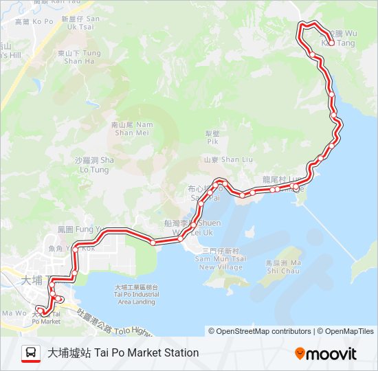巴士275R的線路圖