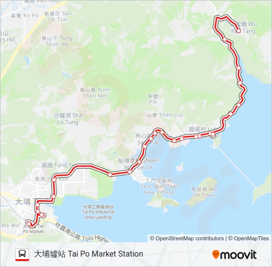 275R Bus Line Map