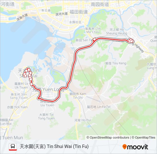 巴士276B的線路圖