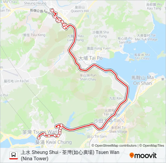278X Bus Line Map