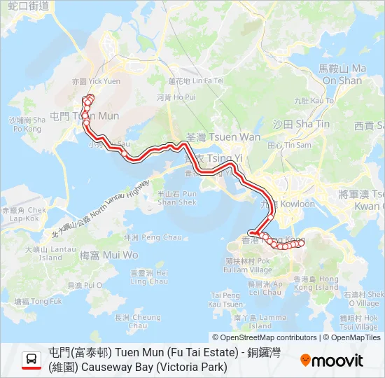 960S Bus Line Map
