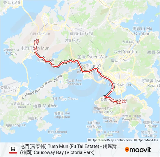 960S Bus Line Map