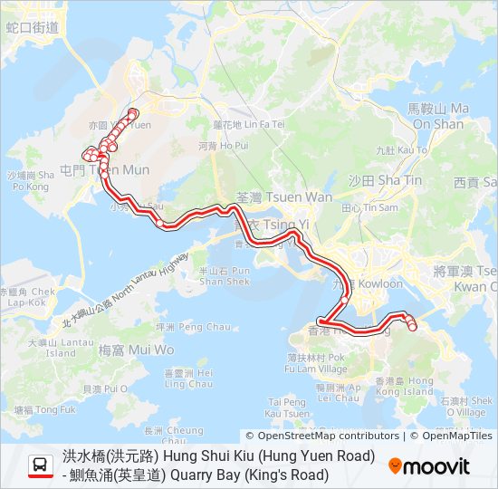 960X bus Line Map