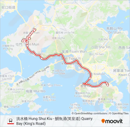 960X Bus Line Map