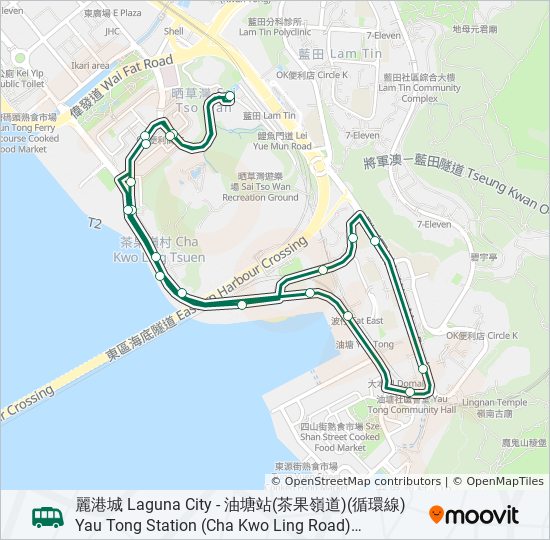 23c Bus Route Stops 23C Route: Schedules, Stops & Maps - 油塘站(茶果嶺道)(循環線) Yau Tong Station (Cha  Kwo Ling Road) (Circular) (Updated)