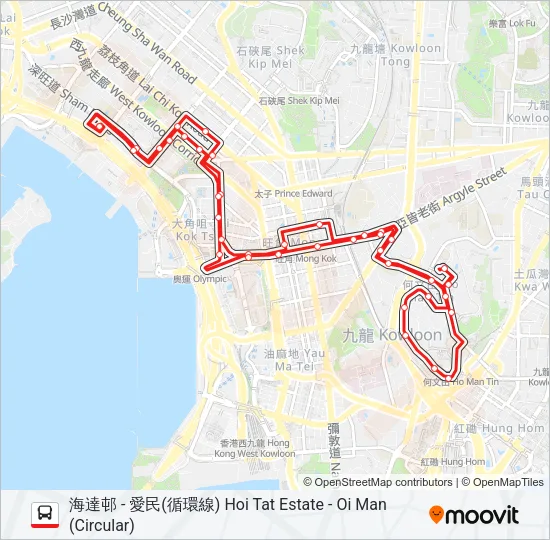 18 Bus Line Map