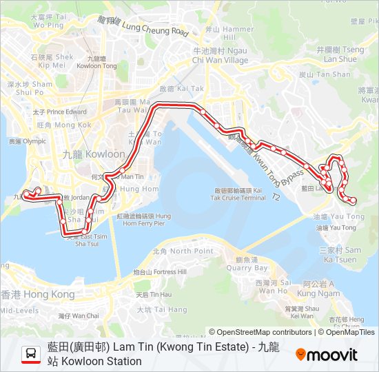 215X bus Line Map
