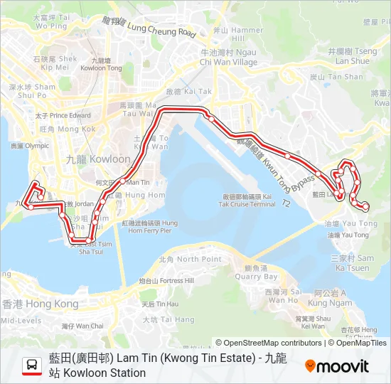 215X Bus Line Map