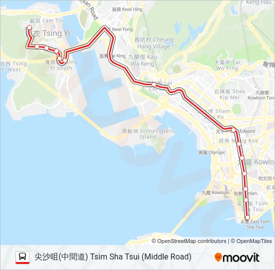 242X Bus Line Map