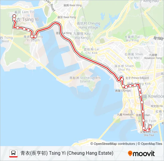 242X Bus Line Map