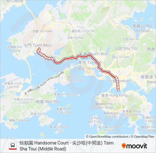 252B Bus Line Map