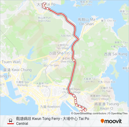 274X Bus Line Map