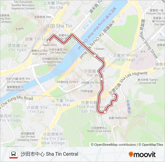 288A Bus Line Map