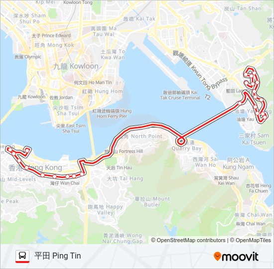 603P bus Line Map