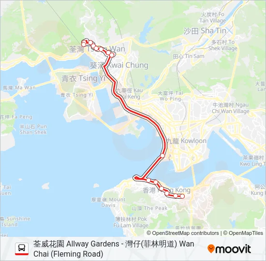 934A Bus Line Map