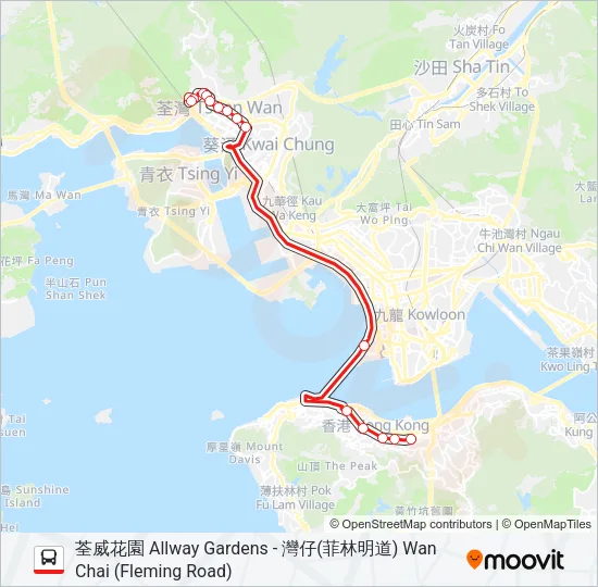 934A Bus Line Map