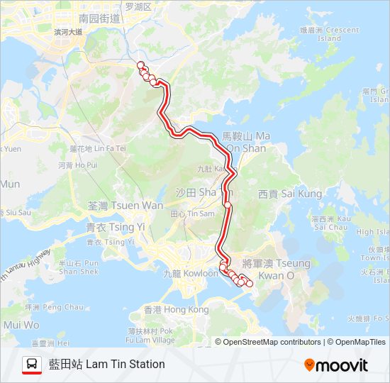 巴士T277的線路圖