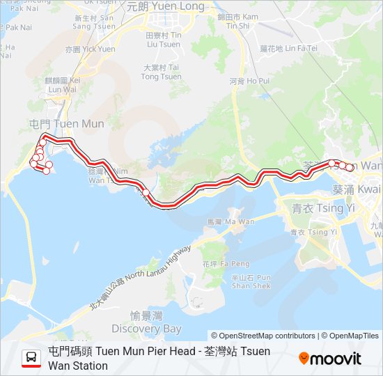 巴士59M的線路圖