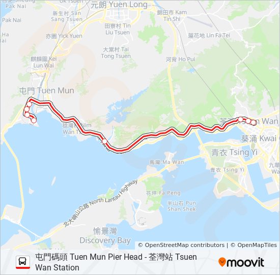 巴士59M的線路圖