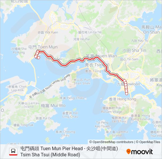 巴士259B的線路圖