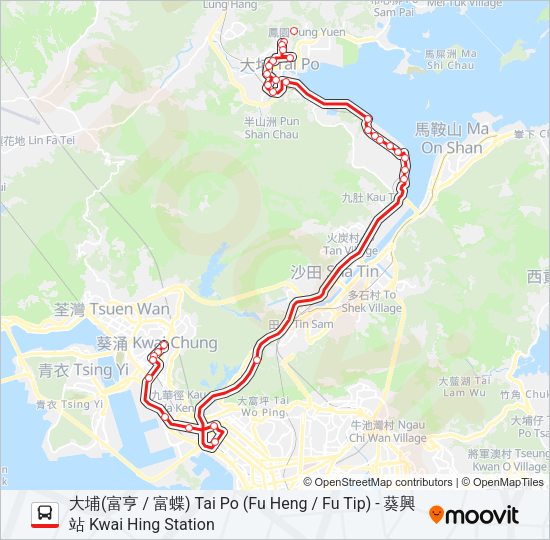 巴士272P的線路圖