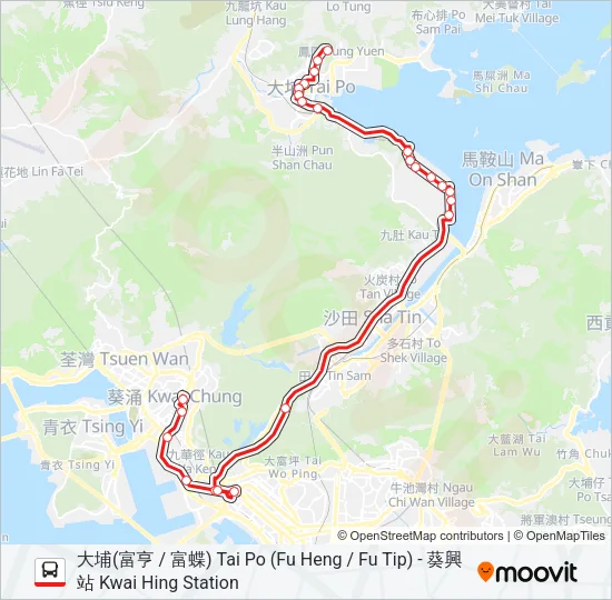 272P Bus Line Map